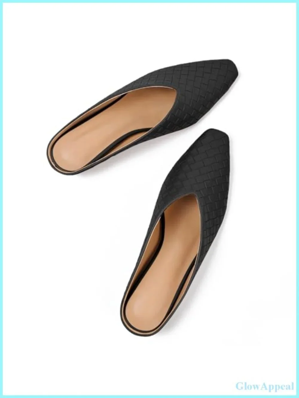 Woven Square Toe Wedge Mules for Women Slip On Comfortable Fashion Slides